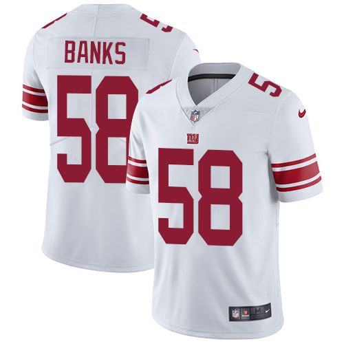 Men New York Giants 58 Carl Banks Nike White Vapor Limited NFL Jersey